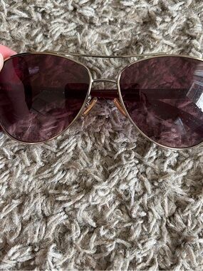 Coach Women's Aviator Sunglasses - Gold Frame with Purple Lenses